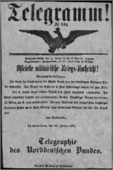 Telegramm! : Officielle militarische Kriegs-Nachricht! No 144-153