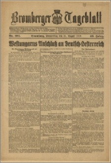 Bromberger Tageblatt. J. 43, 1919, nr 194