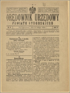 Orędownik Urzędowy Powiatu Bydgoskiego, 1929, nr 9