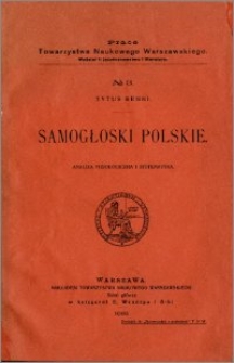 Samogłoski polskie : analiza fizjologiczna i systematyka