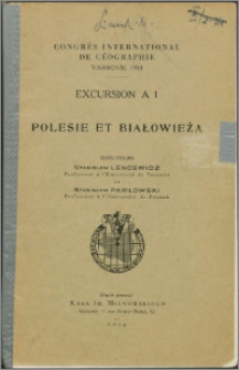 Congrès International de Géographie, Varsovie Excursion A 1, Polesie et Białowieża