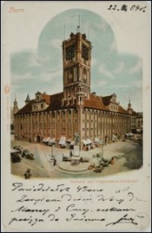 Toruń - Ratusz Staromiejski - Thorn. Rathaus mit Coppernicus-Denkmal