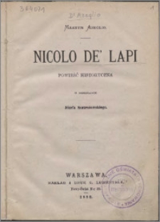 Nicolo de' Lapi : powieść historyczna