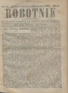 Robotnik Katolicko - Polski : bezpłatny dodatek do Gazety Grudziądzkiej 1905.08.22 R.1 nr 22