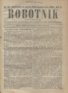 Robotnik Katolicko - Polski : bezpłatny dodatek do Gazety Grudziądzkiej 1905.10.10 R.1 nr 29