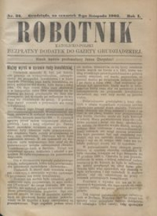 Robotnik Katolicko - Polski : bezpłatny dodatek do Gazety Grudziądzkiej 1905.11.02 R.1 nr 32