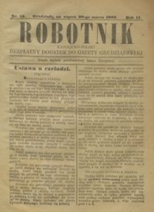 Robotnik Katolicko - Polski : bezpłatny dodatek do Gazety Grudziądzkiej 1906.03.20 R.2 nr 12