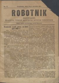Robotnik Katolicko - Polski : bezpłatny dodatek poświęcony sprawom robotniczym 1917.01.12 R. 14 nr 2