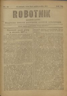 Robotnik Katolicko - Polski : bezpłatny dodatek poświęcony sprawom robotniczym 1917.10.06 R. 14 nr 39