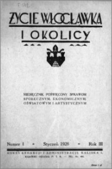 Życie Włocławka i Okolicy 1928, Styczeń, nr 1