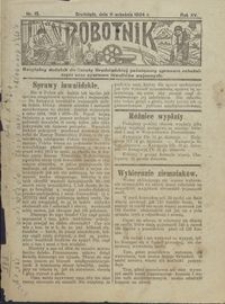 Robotnik : bezpłatny dodatek do Gazety Grudziądzkiej poświęcony sprawom robotniczym oraz sprawom inwalidów wojennych 1924.09.11 nr 15