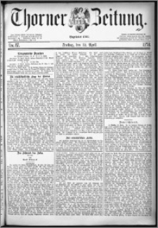 Thorner Zeitung 1878, Nro. 87 + Beilagenwerbung