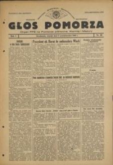 Głos Pomorza : organ PPS na Pomorze północne, Warmię i Mazury : 1945.10.02, R. 1 nr 59