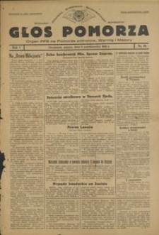 Głos Pomorza : organ PPS na Pomorze północne, Warmię i Mazury : 1945.10.06, R. 1 nr 61