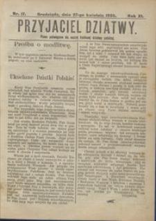 Przyjaciel Dziatwy : pismo poświęcone dla naszej kochanej dziatwy polskiej 1905.04.27 nr 17