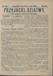 Przyjaciel Dziatwy : pismo poświęcone dla naszej kochanej dziatwy polskiej 1905.05.18 nr 20