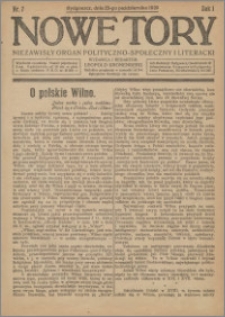 Nowe Tory : Niezawisły Organ Polityczno Społeczny i Literacki 1920.10.23 R.1 nr 7