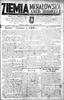 Ziemia Michałowska (Gazeta Brodnicka), R. 1938, Nr 1