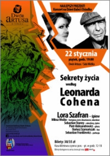 Sekrety życia według Leonarda Cohena : Lora Szafran : 22 stycznia