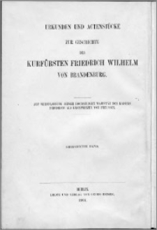 Urkunden und Actenstücke zur Geschichte des Kurfürsten Friedrich Wilhelm von Brandenburg. Bd. 17, Bd. 10 Politische Verhandlungen