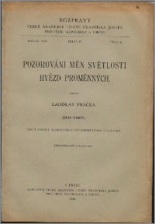 Pozorování měn světlosti hvězd proměnných : části 3 : 3 zpráva astrofysikální observatoře v Nižboru