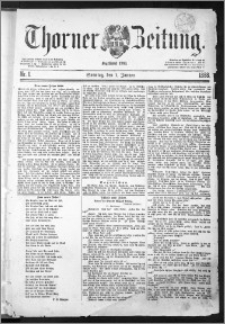 Thorner Zeitung 1888, Nr. 1 + Beilage