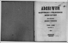 Archiwum Historii i Filozofii Medycyny 1924 t.1 z.1
