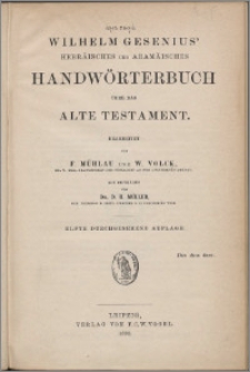 Hebräisches und aramäisches Handwörterbuch über das Alte Testament