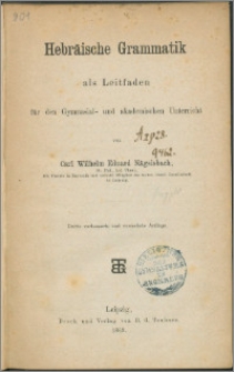 Hebräische Grammatik als Leitfaden : für den Gymnasial- und akademischen Unterricht