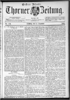 Thorner Zeitung 1892. Nr. 291 Erstes Blatt