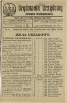 Orędownik Urzędowy Miasta Bydgoszczy, R.39, 1922, Nr 18