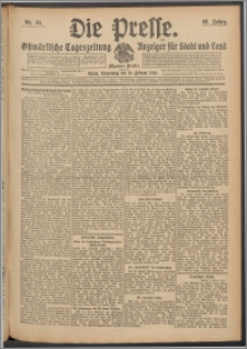 Die Presse 1910, Jg. 28, Nr. 34 Zweites Blatt, Drittes Blatt