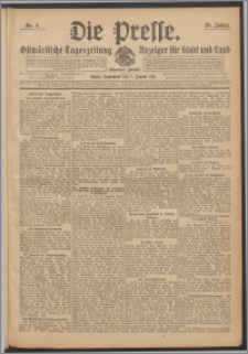 Die Presse 1911, Jg. 29, Nr. 6 Zweites Blatt, Drittes Blatt