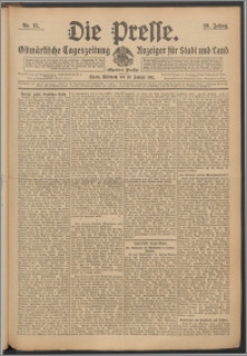 Die Presse 1911, Jg. 29, Nr. 15 Zweites Blatt, Drittes Blatt