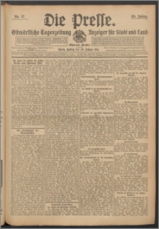 Die Presse 1911, Jg. 29, Nr. 17 Zweites Blatt, Drittes Blatt