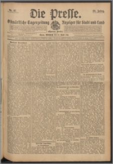 Die Presse 1911, Jg. 29, Nr. 87 Zweites Blatt, Drittes Blatt