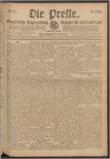 Die Presse 1911, Jg. 29, Nr. 97 Zweites Blatt, Drittes Blatt