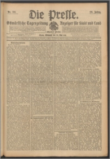 Die Presse 1911, Jg. 29, Nr. 121 Zweites Blatt, Drittes Blatt