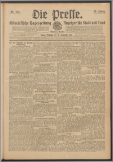 Die Presse 1911, Jg. 29, Nr. 226 Zweites Blatt, Drittes Blatt