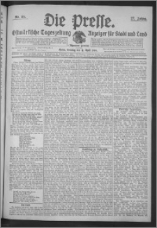 Die Presse 1909, Jg. 27, Nr. 85 Zweites Blatt, Drittes Blatt, Viertes Blatt