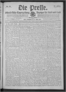 Die Presse 1909, Jg. 27, Nr. 95 Zweites Blatt, Drittes Blatt