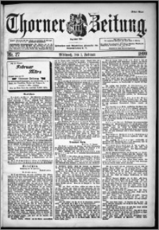 Thorner Zeitung 1899, Nr. 27 Erstes Blatt