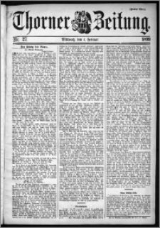 Thorner Zeitung 1899, Nr. 27 Zweites Blatt