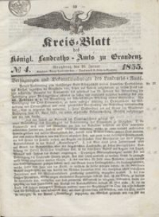 Kreis Blatt des Königlichen Landraths-Amts zu Graudenz 1855.01.26 nr 4