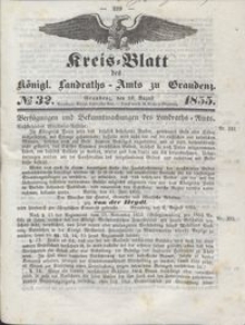 Kreis Blatt des Königlichen Landraths-Amts zu Graudenz 1855.08.10 nr 32