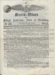 Kreis Blatt des Königlichen Landraths-Amts zu Graudenz 1855.10.26 nr 43