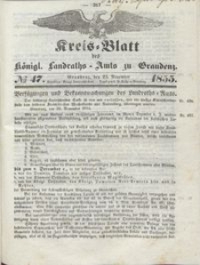 Kreis Blatt des Königlichen Landraths-Amts zu Graudenz 1855.11.23 nr 47
