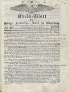 Kreis Blatt des Königlichen Landraths-Amts zu Graudenz 1855.11.30 nr 48