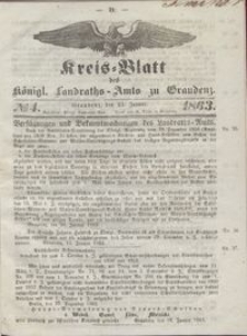 Kreis Blatt des Königlichen Landraths-Amts zu Graudenz 1863.01.23 nr 4