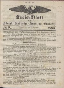 Kreis Blatt des Königlichen Landraths-Amts zu Graudenz 1863.02.27 nr 9
